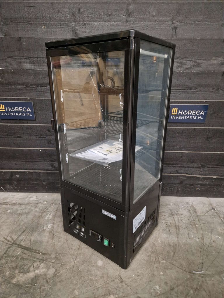 tefcold koelvitrine | gebaksvitrine | tafel model | 80 liter | upd80 black