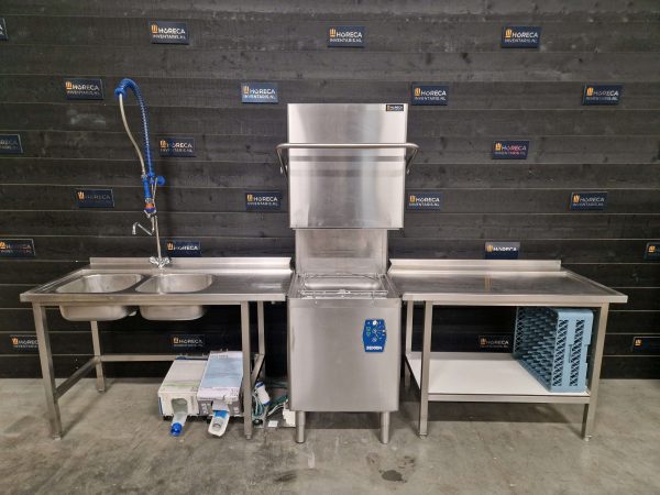 dexion vaatwasser | doorschuifvaatwasser | aan en afvoertafel | 400v | gl72dx