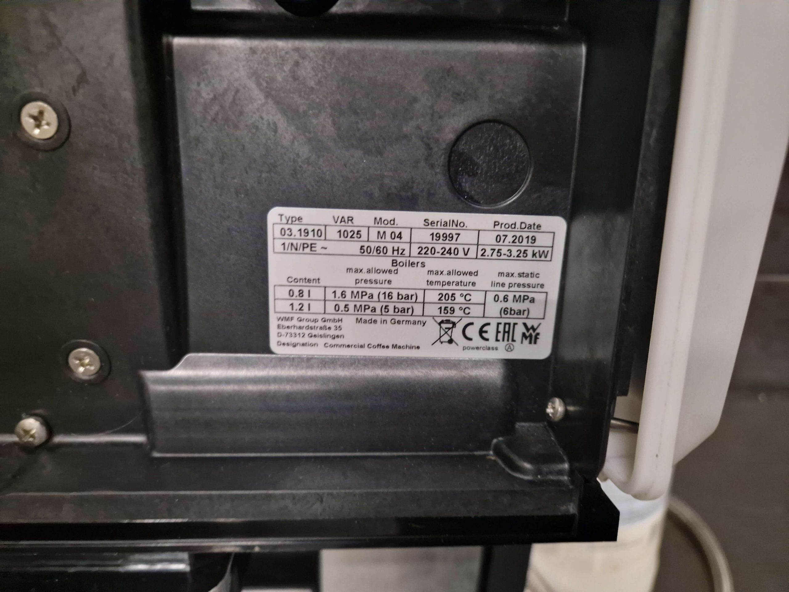 koffiemachine | wmf | 500s | mobiele koffie bar | 230v