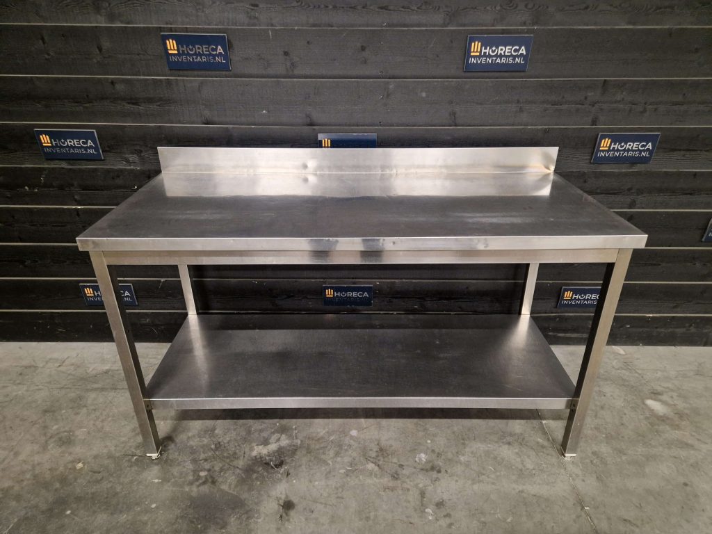 werktafel | prullenbak gat | rvs | 120cm