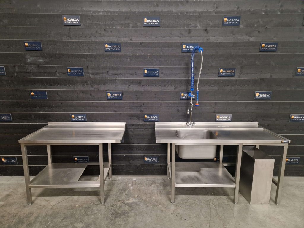 aan en afvoertafel | wasbak | rvs