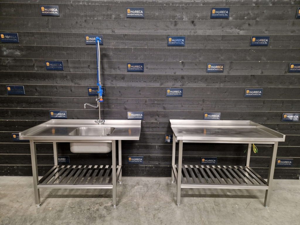aan en afvoertafel | wasbak | rvs