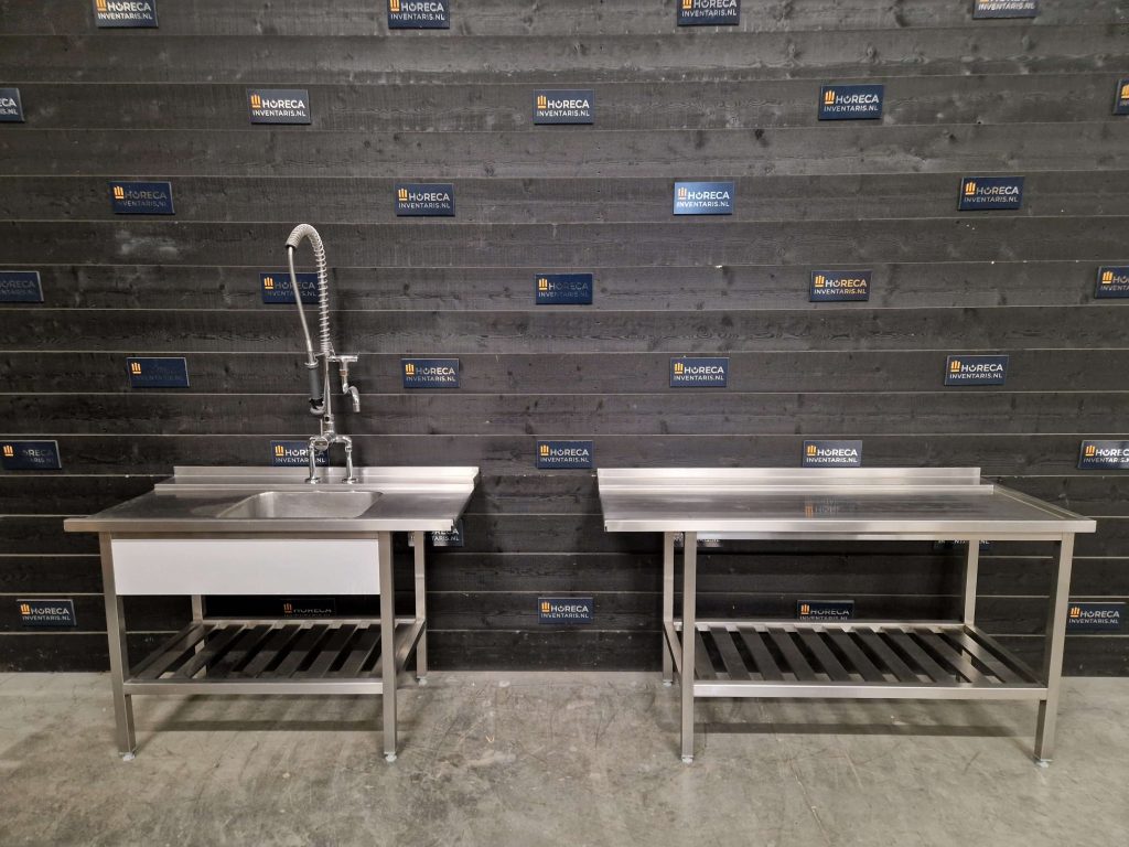 aan en afvoertafel | wasbak | rvs