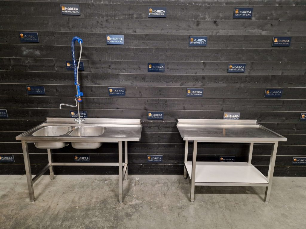 aan en afvoertafel | wastafel | rvs